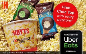 DEAL: Hoyts - Free Choc Top with Any Popcorn or $30 Spend via Uber Eats 9