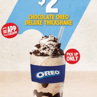 DEAL: Hungry Jack's App - $2 Chocolate Oreo Deluxe Thickshake (until 11 May 2020) 1