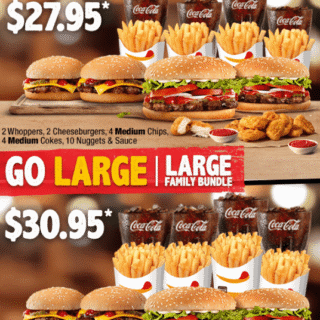 DEAL: Hungry Jack's $29.95 Medium Family Bundle / $32.95 Large Family Bundle 3