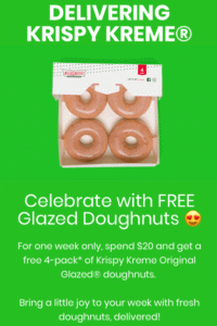 DEAL: Krispy Kreme - Free 4 Pack Original Glazed Doughnuts with $20 Spend via Menulog (until 24 May 2020) 3