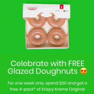 DEAL: Krispy Kreme - Free 4 Pack Original Glazed Doughnuts with $20 Spend via Menulog (until 24 May 2020) 10