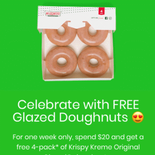DEAL: Krispy Kreme - Free 4 Pack Original Glazed Doughnuts with $20 Spend via Menulog (until 24 May 2020) 5