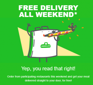DEAL: Menulog - Free Delivery at Participating Restaurants All Weekend 8