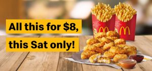 DEAL: McDonald's - $8 Mates Share Pack with 18 Nuggets + 2 Large Fries on mymacca's app (30 May 2020) 3