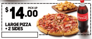 DEAL: Pizza Hut - 1 Large Pizza + 2 Sides $14 Pickup, 2 Large Pizzas + 2 Sides $24.80 Pickup/$29.95 Delivered 3