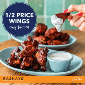 DEAL: Rashays - Half Price Wings ($6.50) on Wednesdays 1