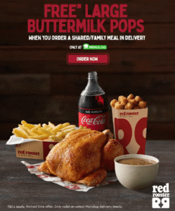 DEAL: Red Rooster - Free Large Buttermilk Pops with Family/Shared Meal via Menulog 1