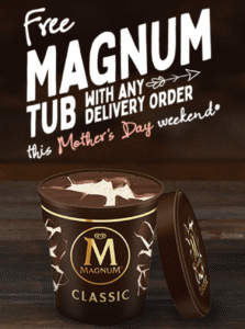DEAL: Red Rooster - Free Magnum Ice Cream Tub with Share Meal, Box, Burger or Roll via Menulog (8-9 May 2021) 1