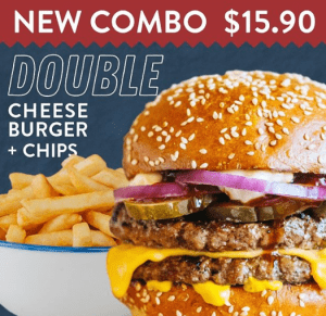 DEAL: Ribs & Burgers - $15.90 Double Cheeseburger and Chips 5