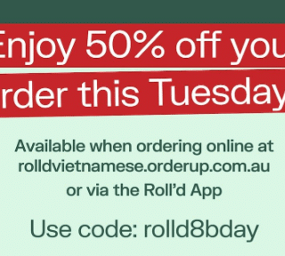 DEAL: Roll'd - 50% off (Minimum Order $16) via Website or App (19 May 2020) 4