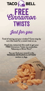 DEAL: Taco Bell - Free Cinnamon Twists via Rewards App (VIC & QLD only) 4