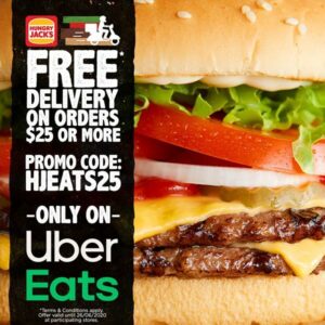 DEAL: Hungry Jack's - Free Delivery for Orders over $25 via Uber Eats (until 26 June 2020) 30 DEAL: Hungry Jack's - Free Delivery for Orders over $25 via Uber Eats (until 26 June 2020) 2