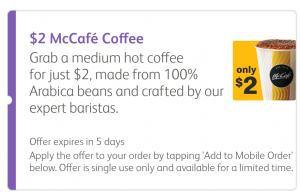 DEAL: McDonald's - $2 Medium McCafe Coffee with mymacca's app (until 21 July 2020) 3