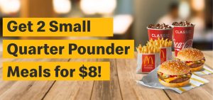 DEAL: McDonald's - 2 Small Quarter Pounder Meals for $8 on mymacca's app (20 June 2020) 3