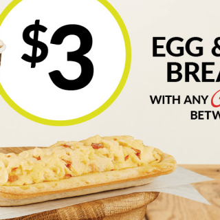 DEAL: OTR - $3 Egg & Bacon Pie with Coffee Purchase between 6-10am 7