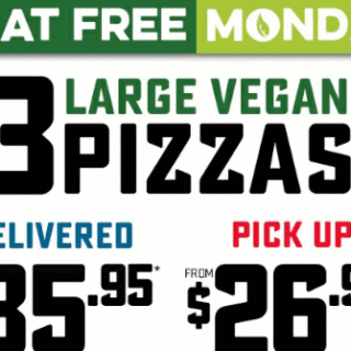 DEAL: Domino's Meat Free Mondays - 3 Large Vegan Pizzas $26.95 Pickup / $35.95 Delivered (13 October 2020) 1