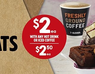 DEAL: 7-Eleven – $2 Cookie, Banana Bread, Lamington, Brownie, Slice or Muffin with Hot Drink or Ice Coffee Purchase 3