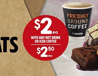 DEAL: 7-Eleven – $2 Cookie, Banana Bread, Lamington, Brownie, Slice or Muffin with Hot Drink or Ice Coffee Purchase 9