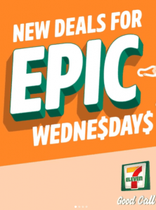 DEAL: 7-Eleven Epic Wednesdays - $3 Sandwiches, $2 Topped Muffin or Dare Maxibon, $1 45g Smiths Chips or 45g Cadbury Marble Bar 5