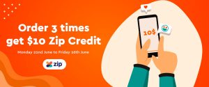 DEAL: Hey You - $10 Zip Credit When You Order 3 Times with Zip Pay (22 to 26 June 2020) 3