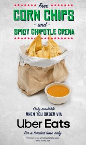 DEAL: Mad Mex - Free Corn Chips & Spicy Chipotle Crema with $20 Spend via Uber Eats 11