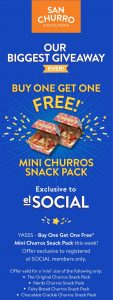 DEAL: San Churro - Buy One Get One Free Mini Churros Snack Pack for El Social Members (22-28 June 2020) 4