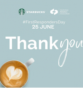 DEAL: Starbucks - Free Tall Size Latte, Cappuccino, Flat White or Long Black for First Responders (25 June 2020) 7