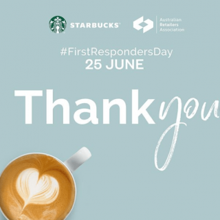 DEAL: Starbucks - Free Tall Size Latte, Cappuccino, Flat White or Long Black for First Responders (25 June 2020) 3