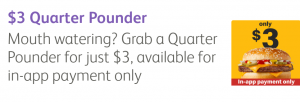 DEAL: McDonald's - $3 Quarter Pounder with mymacca's app (until 25 July 2020) 3