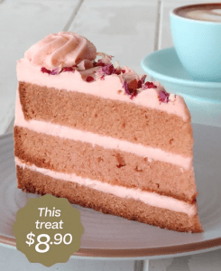 DEAL: The Coffee Club - $8.90 Vanilla Rose Cake + Small Hot Beverage Combo 5