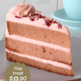 DEAL: The Coffee Club - $8.90 Vanilla Rose Cake + Small Hot Beverage Combo 2