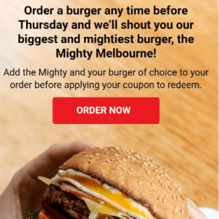 DEAL: Grill'd - Free Mighty Melbourne Burger with Burger or Salad Purchase for Relish Members (VIC only) 7