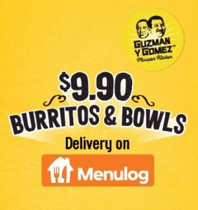 DEAL: Guzman Y Gomez - $9.90 Burritos & Bowls on Menulog (until 28 February 2022) 21 DEAL: Guzman Y Gomez - $9.90 Burritos & Bowls on Menulog (until 28 February 2022) 1
