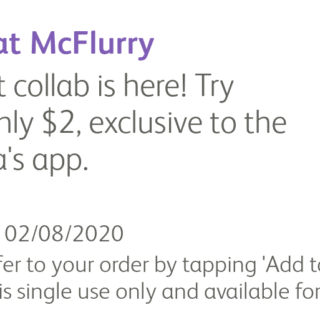 DEAL: McDonald's $2 Kit Kat McFlurry on mymacca's app 3