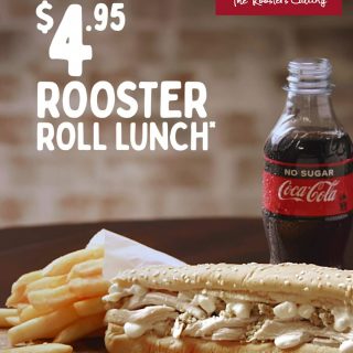 DEAL: Red Rooster $4.95 Rooster Roll Lunch with Small Chips & 250ml Coke (WA Only - until 4pm Daily) 2