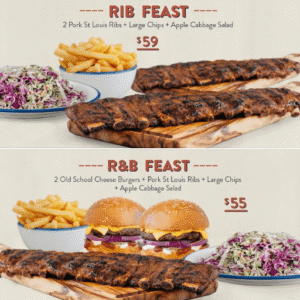 DEAL: Ribs & Burgers - $59 Rib Feast and $55 R&B Feast 3