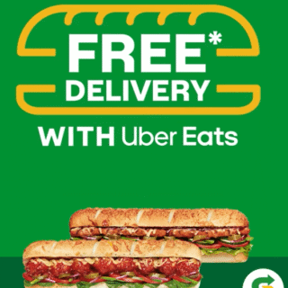 DEAL: Subway - Free Delivery with $20 Spend via Uber Eats 1 DEAL: Subway - Free Delivery with $20 Spend via Uber Eats 1