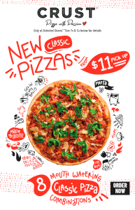 DEAL: Crust - $11 Classic Pizza Range + New $5 Side Options (Participating Stores) 6