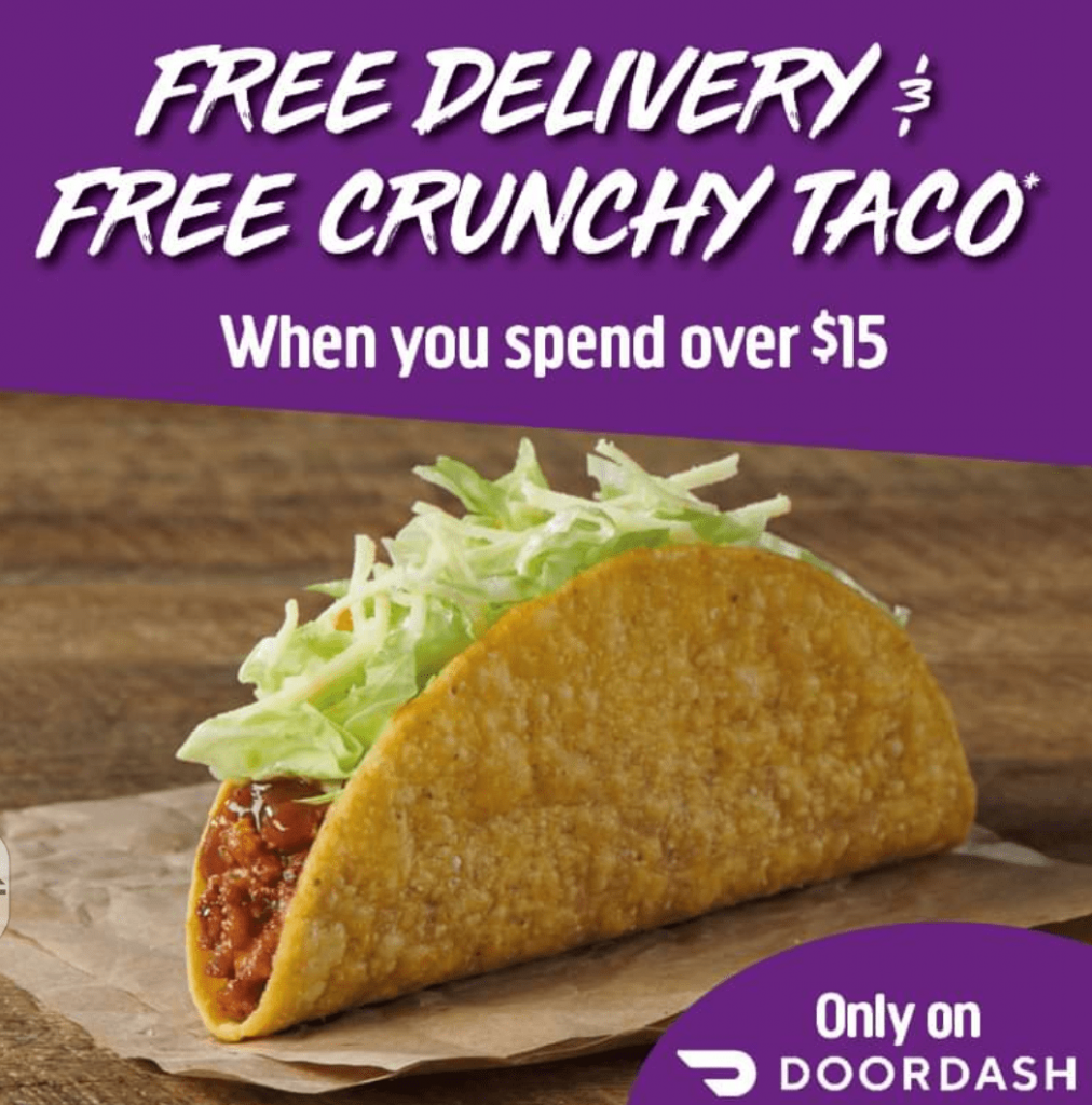 DEAL Taco Bell Free Crunchy Taco & Free Delivery when you spend over