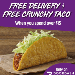 DEAL: Taco Bell - Free Crunchy Taco & Free Delivery when you spend over $15 via DoorDash 4