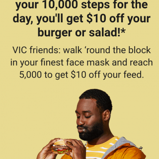 DEAL: Grill'd - $10 off with 10,000 Steps Walked (5,000 in VIC) for Relish Members 4