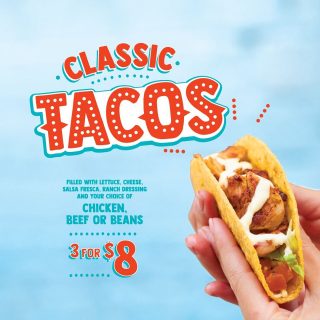 DEAL: Salsa's - 3 Classic Tacos for $8 4