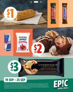 DEAL: 7-Eleven Epic Weekly Deals - $1 Sausage Roll/Mars Bar, $2 Topped Muffin/Red Bull/Lolly Bag, $3 Connoisseur 5