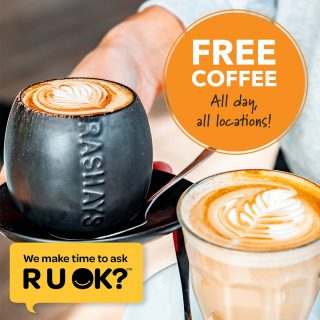 DEAL: Rashays - Free Coffee for R U OK Day (10 September 2020) 10