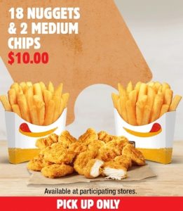 DEAL: Hungry Jack's - 18 Nuggets and 2 Medium Chips for $10 via App (until 19 July 2021) 3