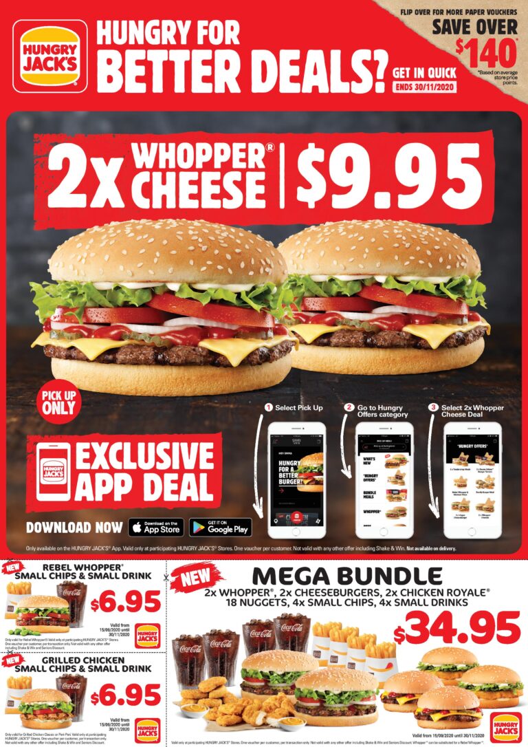 DEAL: Hungry Jack's Vouchers valid until 30 November 2020 | frugal feeds
