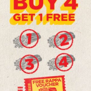 DEAL: Oporto - Buy 4 Rappas, Get 1 Free + $5 Flame Reward Voucher If You Try 4 Different Wraps (Flame Rewards Members) 6 DEAL: Oporto - Buy 4 Rappas, Get 1 Free + $5 Flame Reward Voucher If You Try 4 Different Wraps (Flame Rewards Members) 6