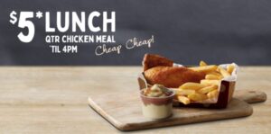 DEAL: Red Rooster - $5 Quarter Chicken Lunch until 4pm ($5.50 in QLD) 1