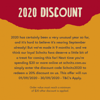 DEAL: Schnitz - 20% off All Orders with $20 Minimum Spend (until 30 September 2020) 9
