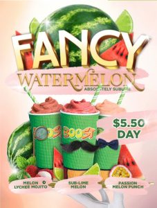 DEAL: Boost Juice - $5.50 Fancy Watermelon Range on 4 November 2020 (Melon Lychee Mojito, Sub-Lime Melon, Passion Melon Punch) 8